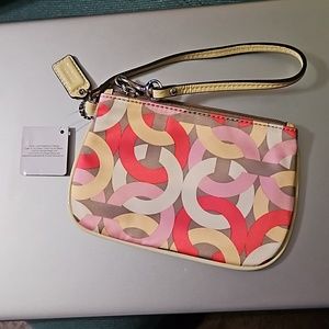 Coach wristlet, small multi colored